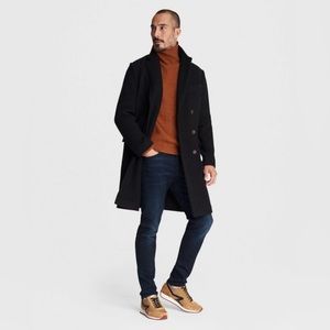 RAG & BONE Black Wool Hatchet Double-breasted Coat